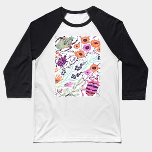 Nature Insect Pattern Baseball T-Shirt